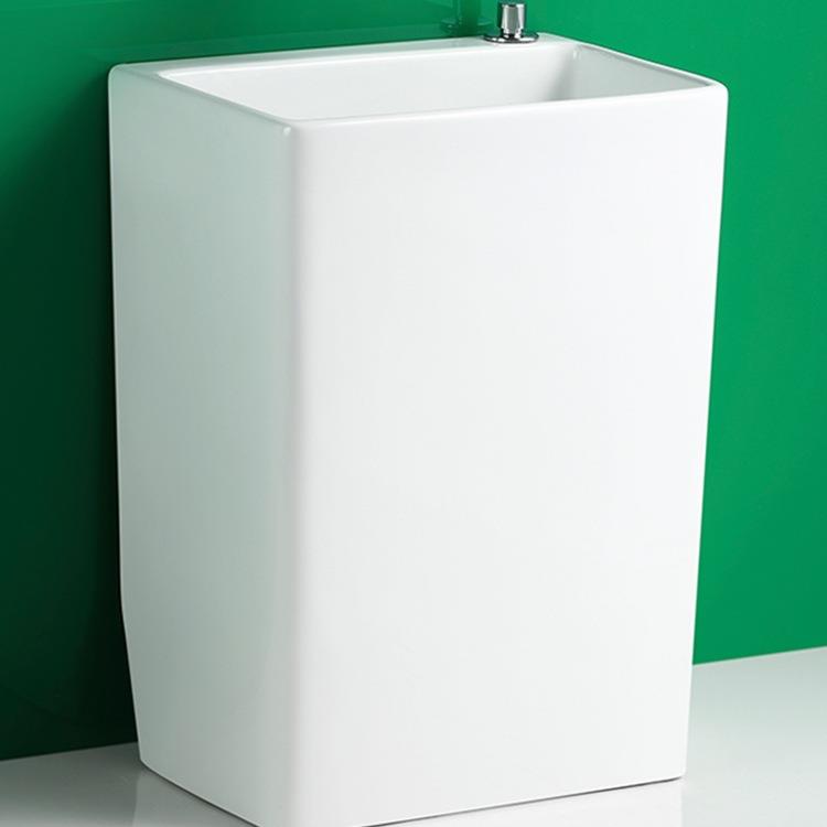 家用加高洗小拖把池卫生间阳台拖布池落地式陶瓷地拖盆墩布槽jω