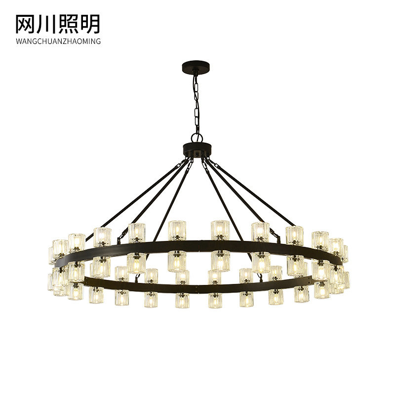 亚马逊美式吊灯客厅灯工业风黑色马车轮蜡烛灯酒吧餐厅别墅工程灯