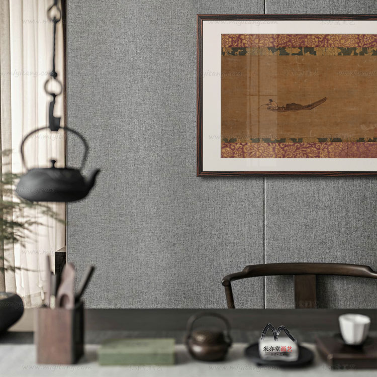米亦堂x宋代马远 寒江独钓图新中式宣纸字画茶馆办公室罗汉床挂画