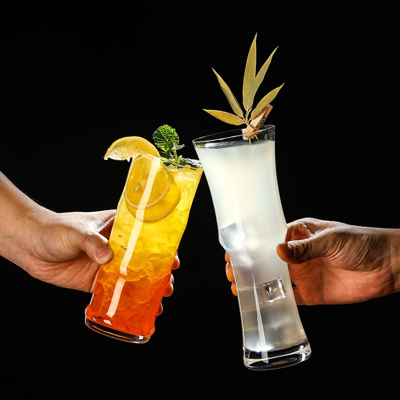 长岛冰茶竹节杯玻璃果汁长饮杯饮料水杯特饮杯子酒吧创意鸡尾酒杯
