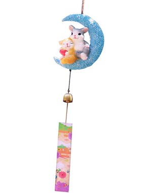 可爱情侣兔子入户花园风铃装饰壁挂摆件庭院户外阳台吊件挂件礼品