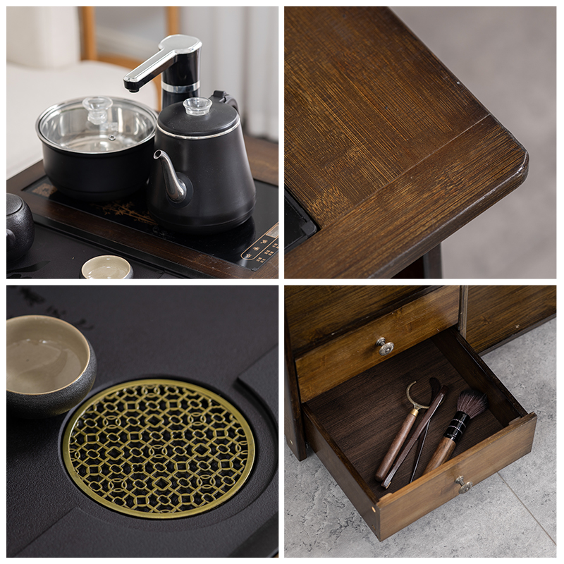 移动茶桌茶台家用客厅茶几沙发边几简约泡茶车茶具套装烧水壶一体