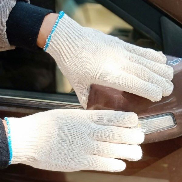 劳保手套棉线棉纱耐磨工作防护细纱工地户外劳动园艺本白手套包邮