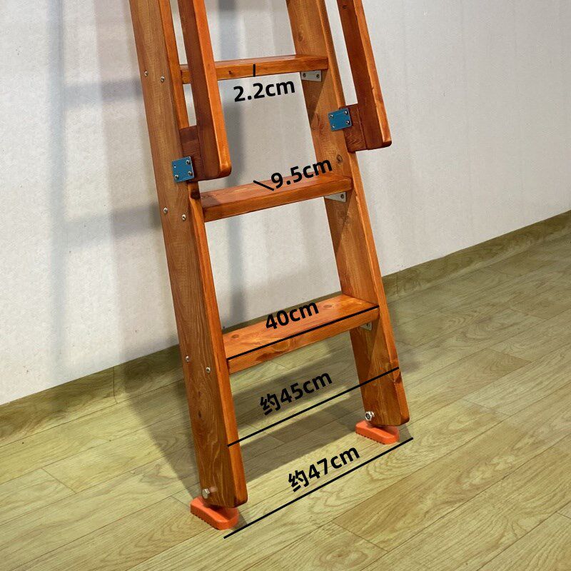 全实木高低床带扶手木梯上下铺宿舍梯子定制家用阁楼复式直梯爬梯