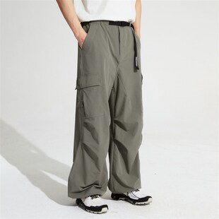 Oneup四面弹工装裤美式休闲宽松小个子长裤子男女情侣跳舞伞兵裤