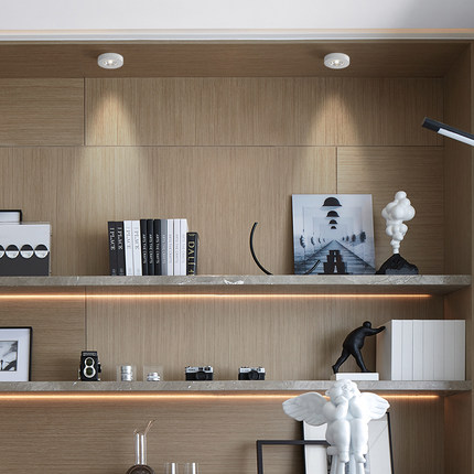 无主灯免打孔射灯led超薄明装小筒灯天花灯家用客厅吸顶式酒柜灯