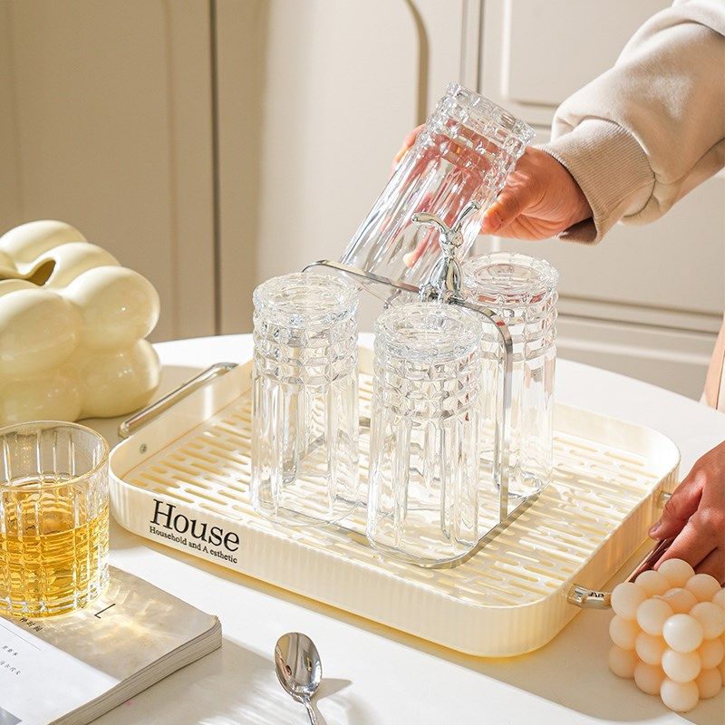 舍里创意茶杯架轻奢玻璃水杯沥水架家用厨房置物架收纳架水杯挂架,家庭/个人清洁工具,杯架,淘宝优惠券,粉丝福利购,淘宝优惠卷