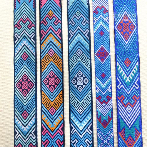 广西简约壮锦花纹织带 壮族服装配饰装饰花边衣领袖口裙边铺料