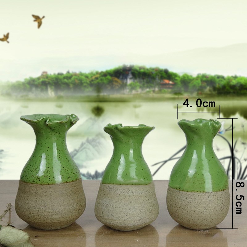 手工陶瓷景德镇陶瓷花瓶简约小花器创意粗陶家居工艺品摆件