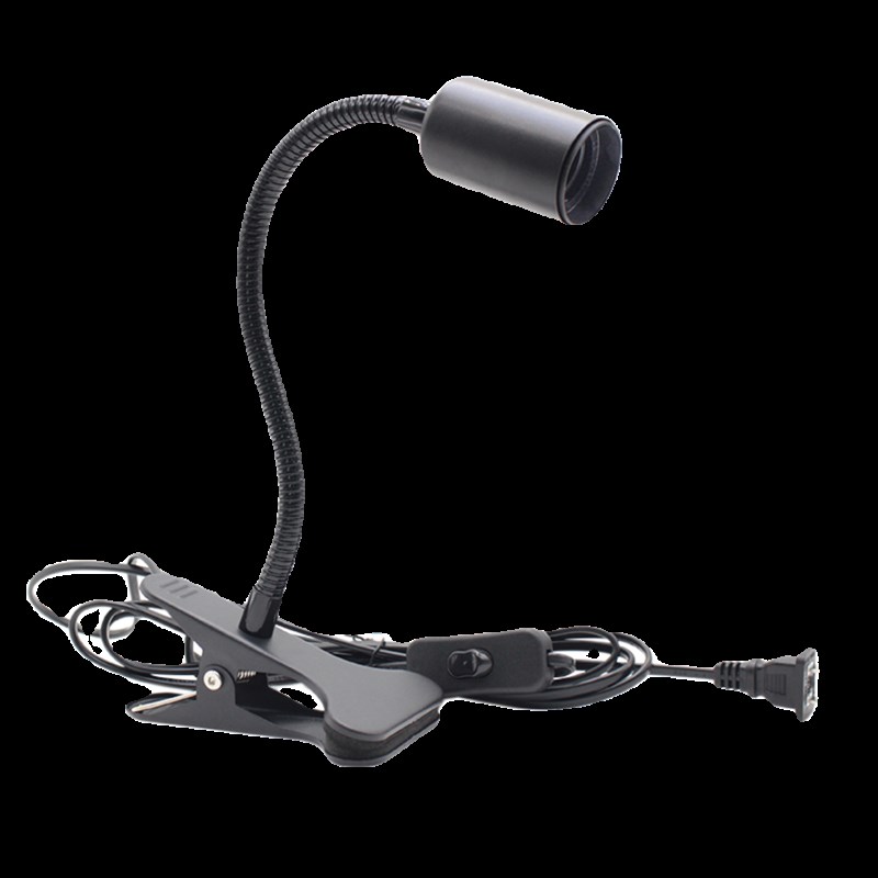 E27螺口加厚万向灯座夹子灯座床头灯台灯架植物补光灯带插头开关