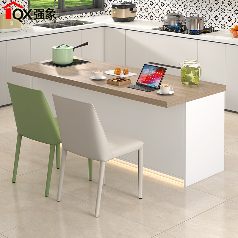 带电磁炉岛台餐桌一体开放式厨房置物料理操作台吧台桌小户型E50