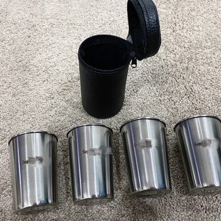 包邮 定一套 LOGOp四个可su便携旅行耐收纳不锈钢杯子健康用出差