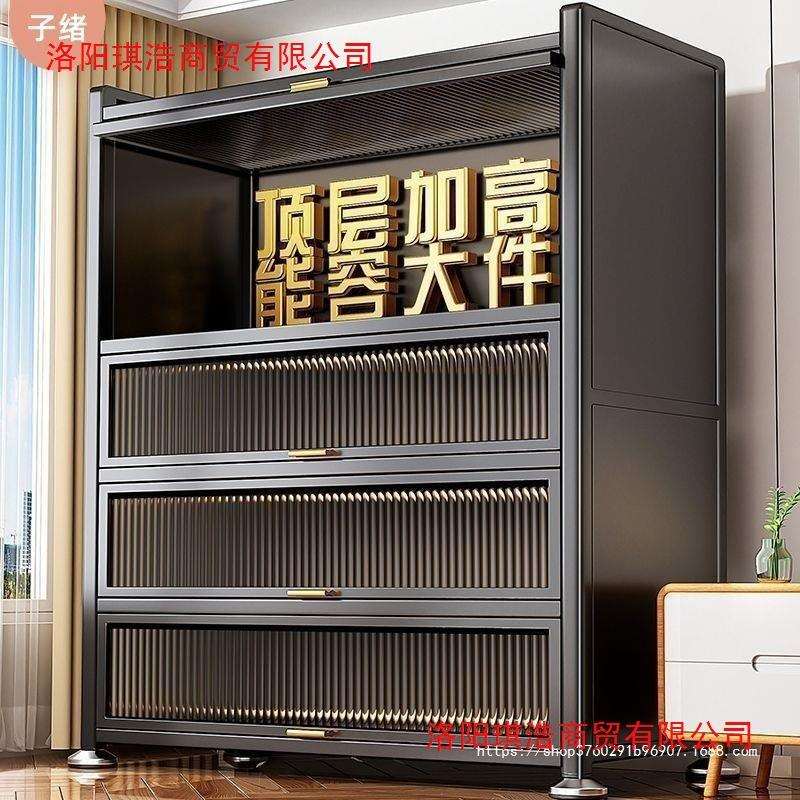 新款家用厨房厨柜储物柜落地多层可移动碗柜带轮厨房橱柜置物架