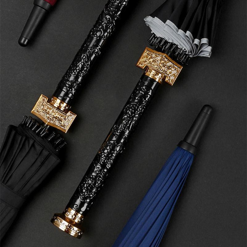 伞中国风24骨长柄雨伞森系复古简约直柄伞男个性古风长奢D制logo