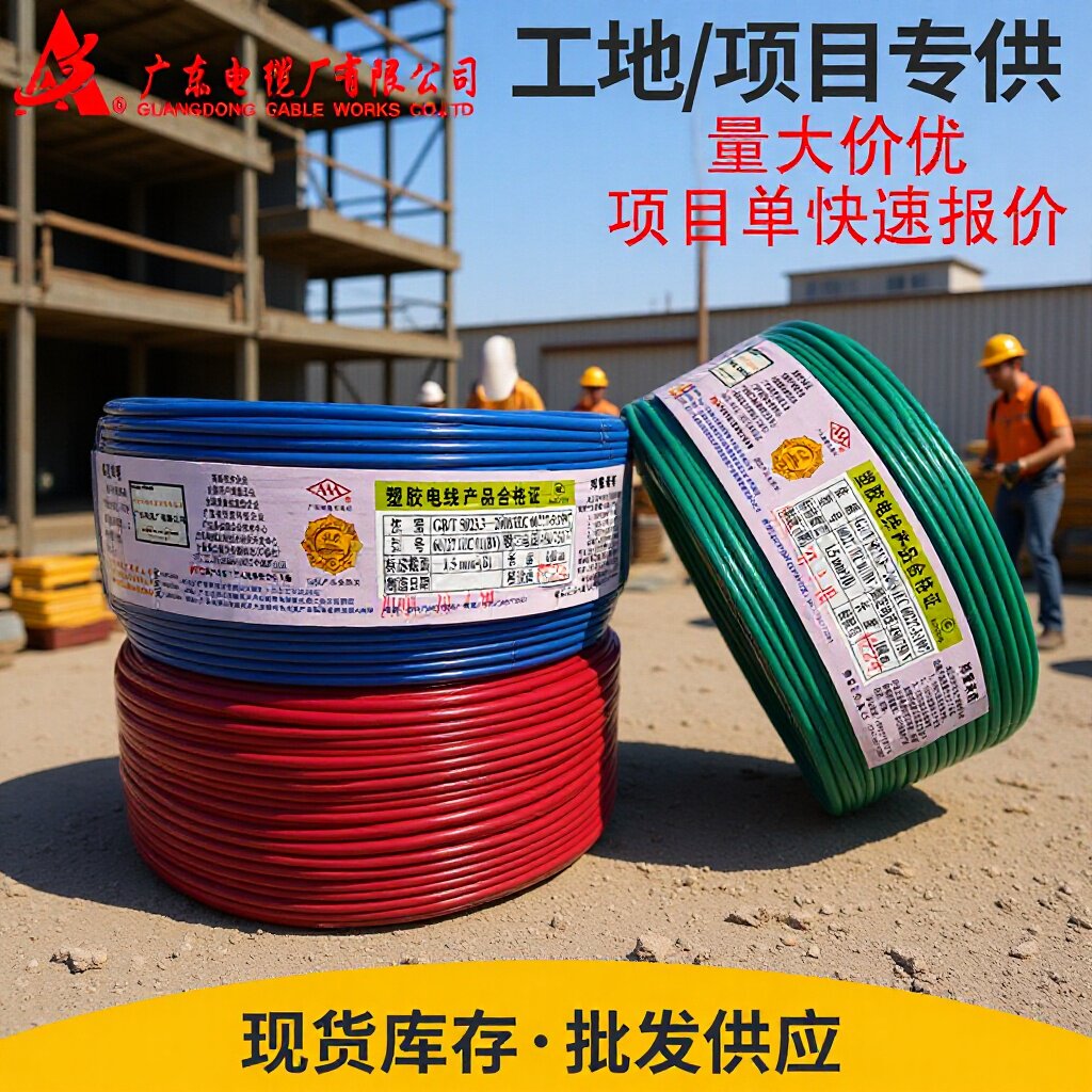 广东电缆AAA电线BVRBV1.5/2.5/4平方铜芯国标家装用单芯软线阻燃