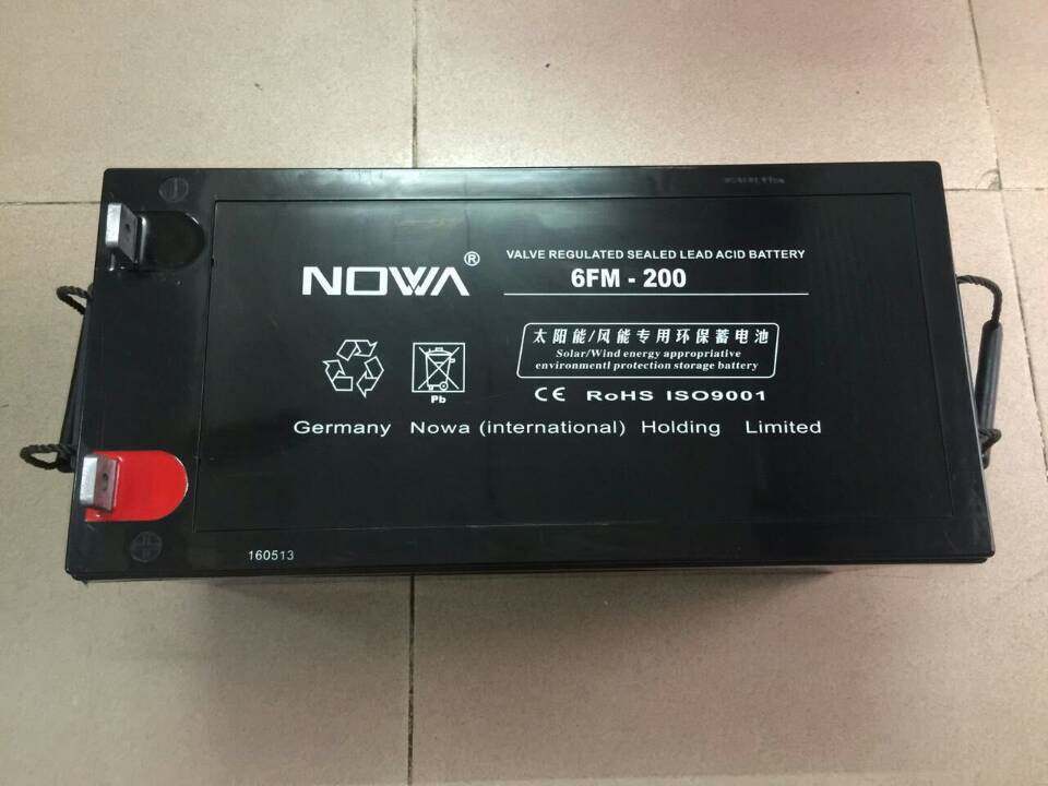 诺华蓄电池6FM-20012V200AH太阳能风能光伏发电十年寿命