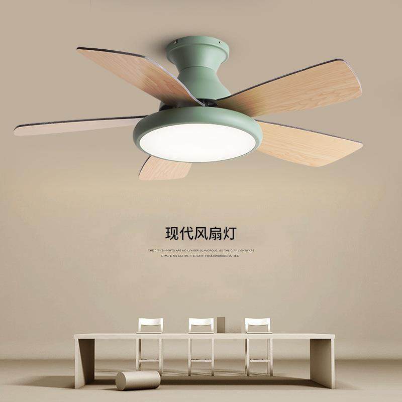 新款儿童房风扇灯卧室餐厅吊扇灯简约静音家用吸顶一体风扇灯