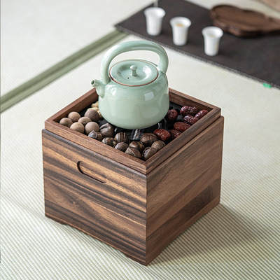 胡桃木实木新中式围炉煮茶炭火炉