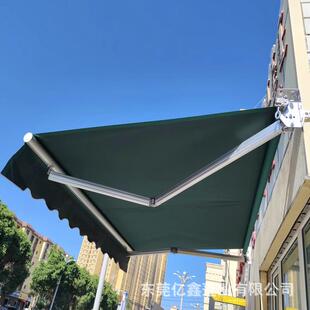 阳台户外伸缩雨棚手摇防雨防晒门面收缩遮阳篷铺面电动遮雨棚防水