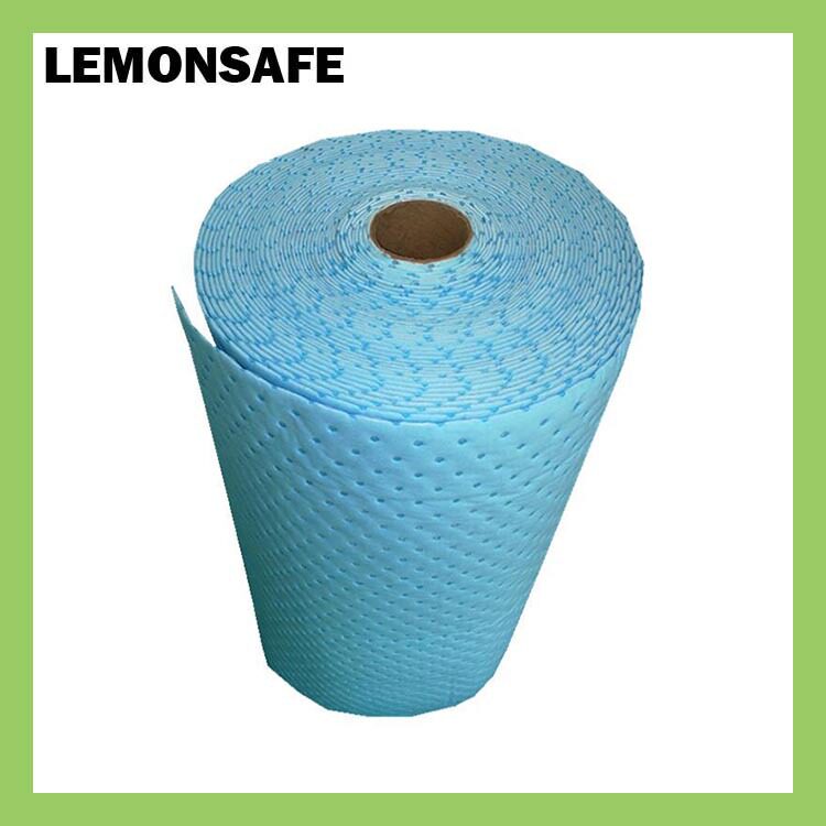 LEMONSAFE蓝色吸液棉卷化学品吸附棉防酸碱溶剂吸收垫HRL04
