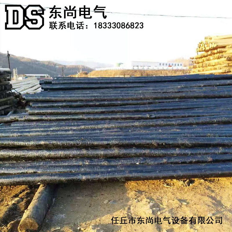 油木杆防腐电柱油炸沥青黑木杆电力通讯线路铁件防腐油木杆木电杆
