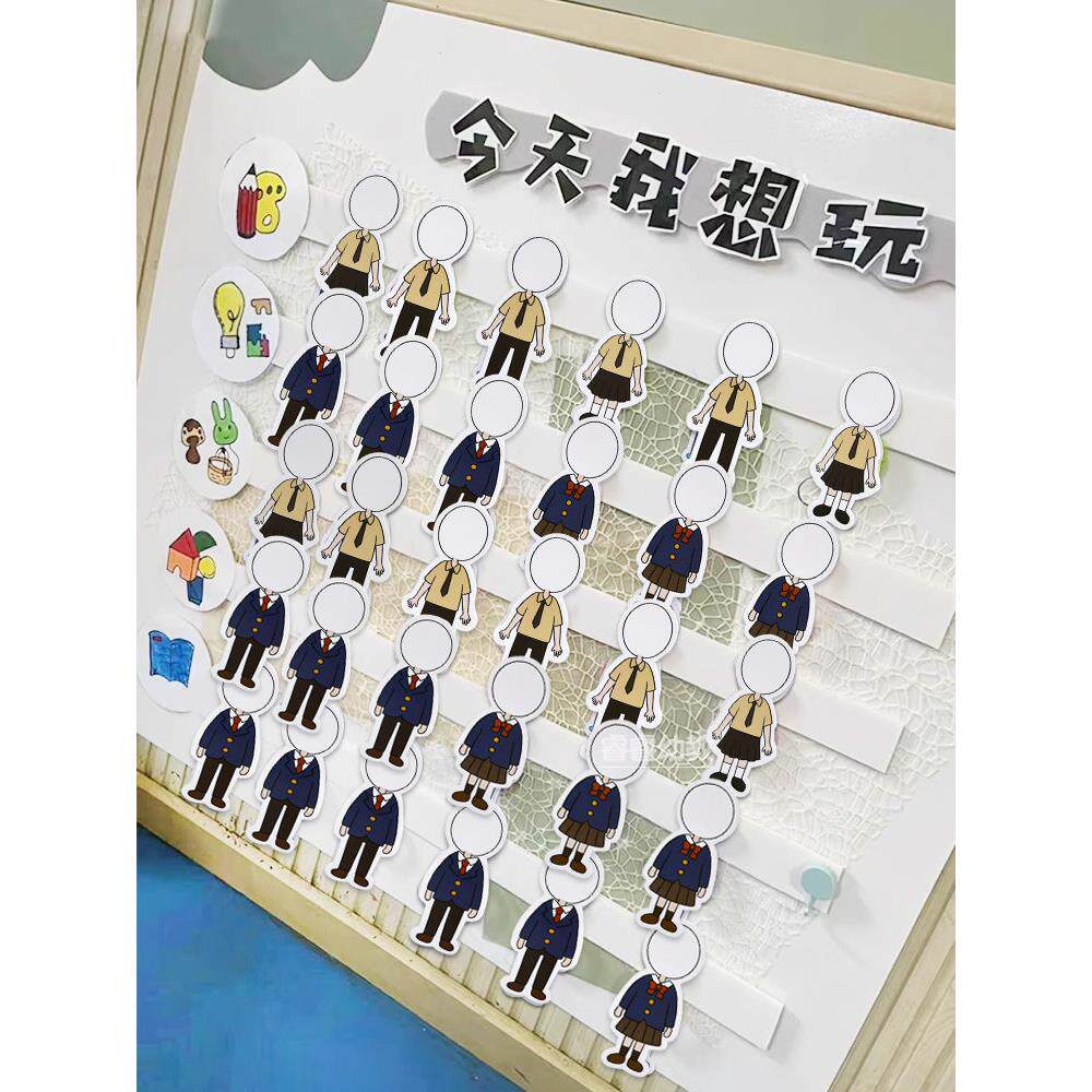 幼儿园环创区角区域挂牌儿童主题人物头像单寸照片墙面班级卡片