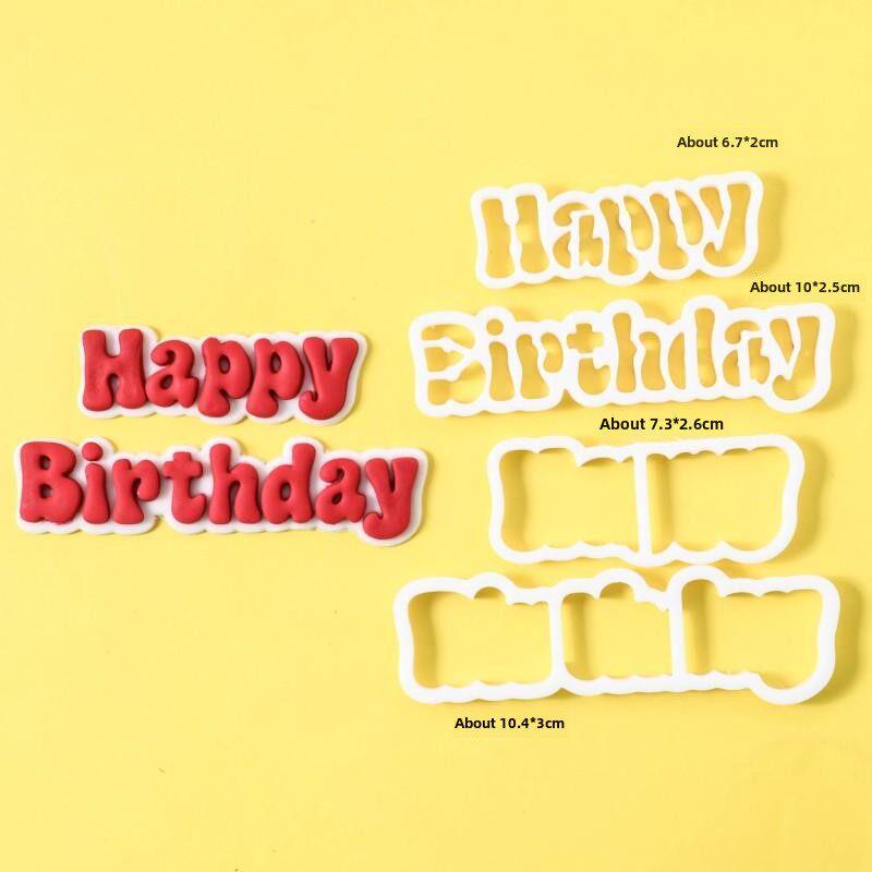 卡通圆润英文生日快乐 大小写字母切模 翻糖蛋糕烘焙装饰模具