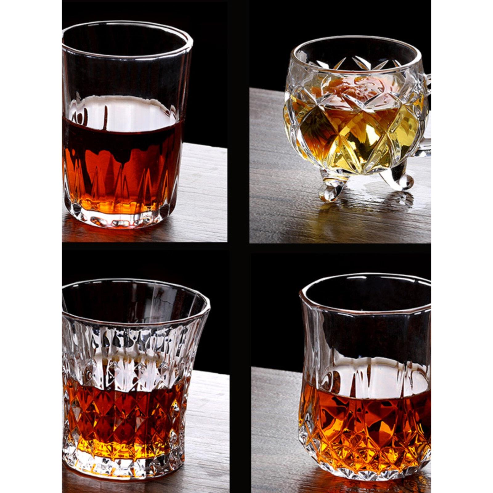 玻璃杯水杯家用套装6只ins风无盖耐热厚威士忌杯茶杯啤酒杯洋酒杯
