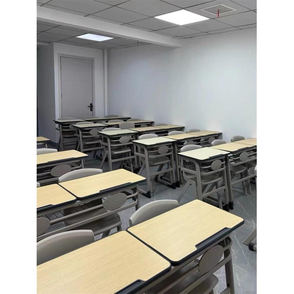 育才双人课桌椅培训机构辅导班桌椅三人学生学校教室办公会议桌椅