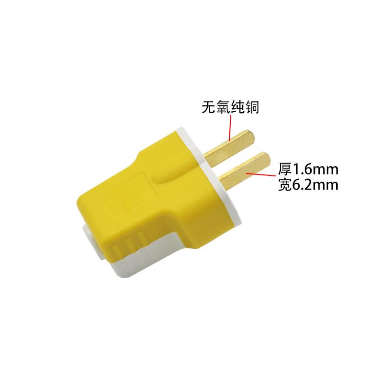 20只国标二脚转动两极电源插头单相220V10a纯铜工业大功率16A插座