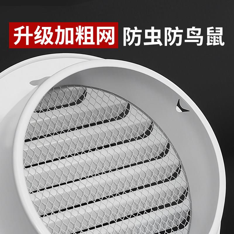 不锈钢风帽平头油烟机排烟卫生间外墙平排风防风网罩排气口出风罩