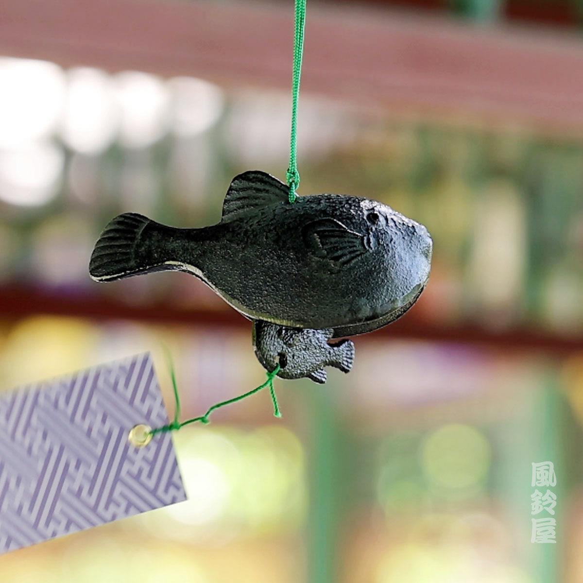 日本产 南部铁器 风铃 河豚 挂饰