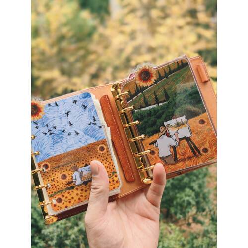 QY  【梵高】油画风A5A6A7奇葩M5方方子A5slim手工塑封分隔页索引
