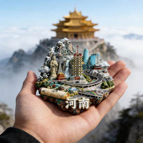 河南金属冰箱贴浮雕3d立体城市文化磁吸装饰门贴2026新款个性定制