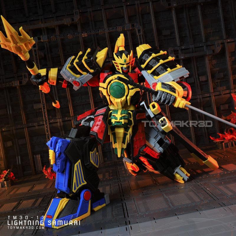 大雷神闪电武士3D打印拼装模型玩具恐龙战队益智组装手办关节可动