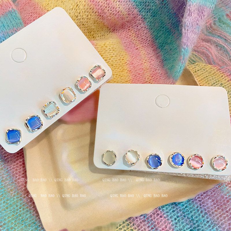 新款韩系精致小清新猫眼石彩色
