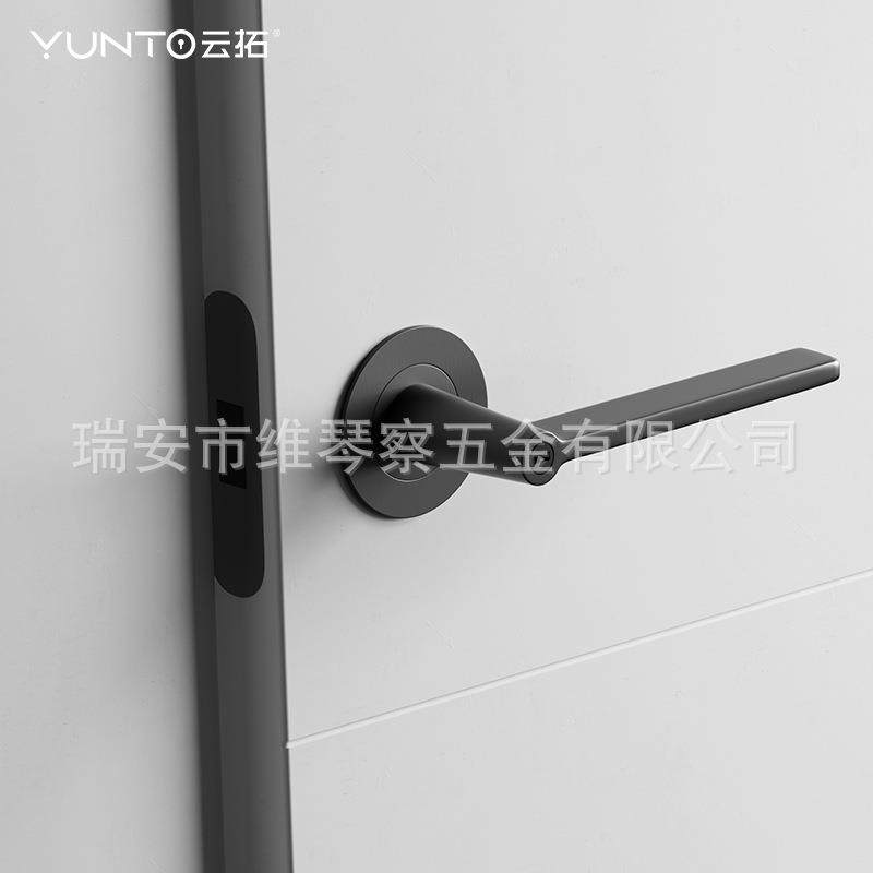 云拓极简生态隐形房门卧室门锁室内木门磁吸静音超薄门把手家用