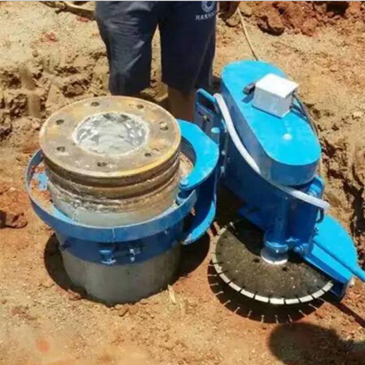 多功能抱箍钢筋水泥管桩切桩机卡箍式空心桩切割机新款电动切割机