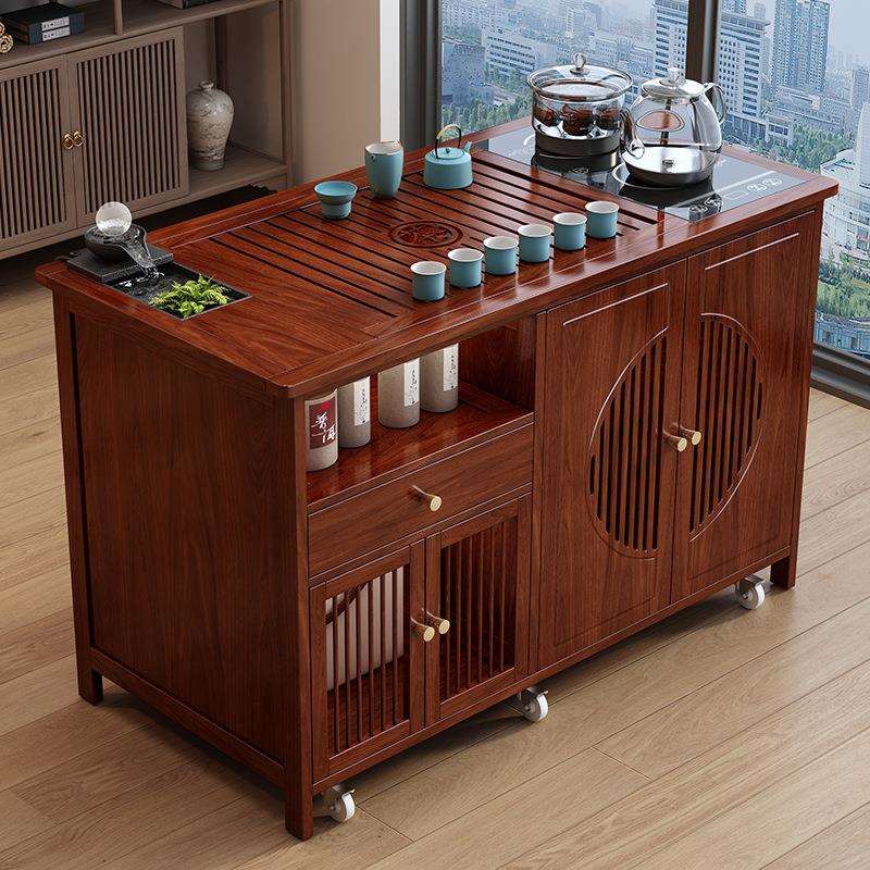 移动茶桌茶台家用楠竹小茶车客厅茶具盘烧水壶一体茶几沙发边几柜