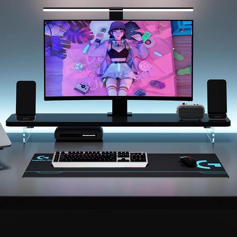 F^h电脑显示器架悬浮台式显示屏支架底座家用桌面收纳置物架