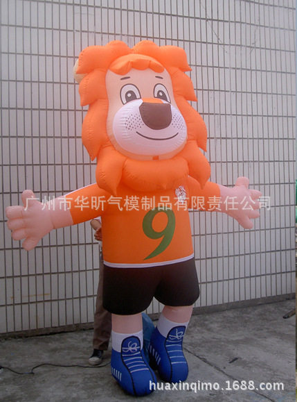 充气狮子卡通模型穿着行走游行广告狮子气模厂家批发零售