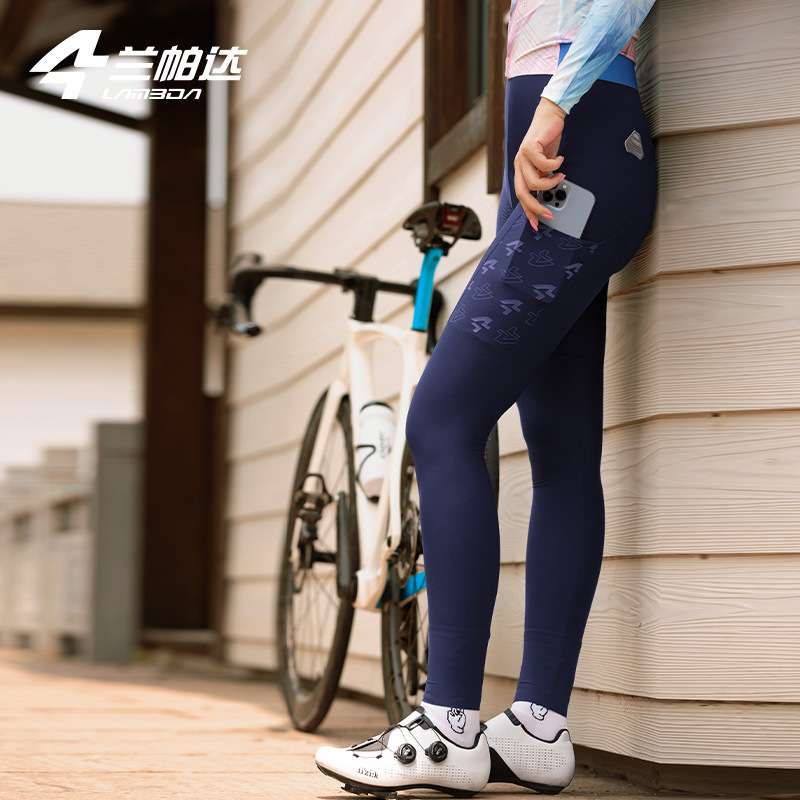 兰帕达2023新款双箭头骑行背带长裤女士高腰公路车带兜高弹薄长裤