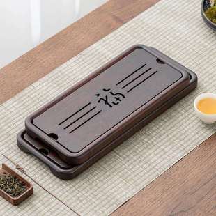 日式轻奢楠竹家用小型新中式干泡台茶台办公室迷你蓄水储水小茶盘
