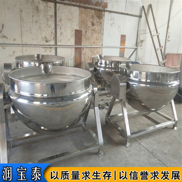 卤味花生电加热夹层锅五香酱牛肉卤煮锅辣椒馅料倾斜式搅拌夹层锅图片