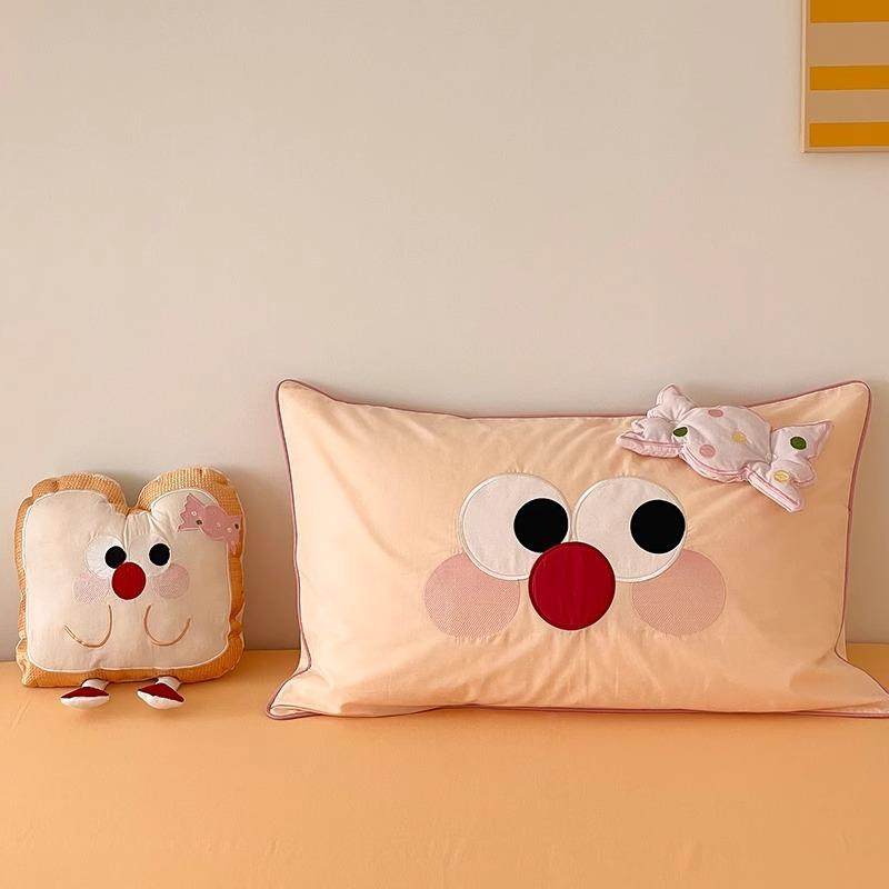 可爱儿童全棉水洗棉枕套30×50单个纯棉枕芯套48x74枕头套卡通