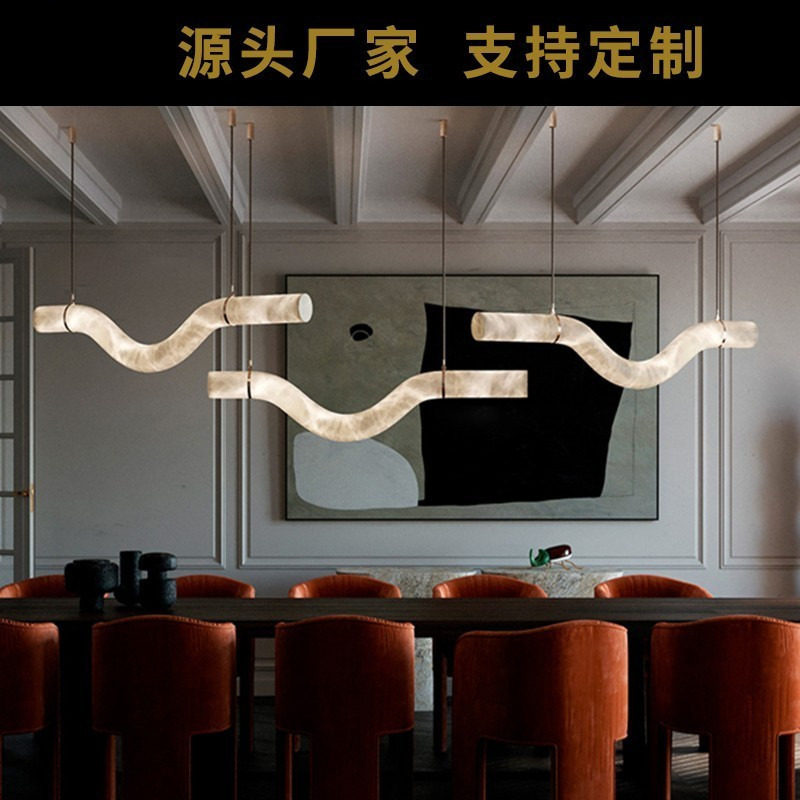 全铜仿云石后现代轻奢餐厅吊灯
