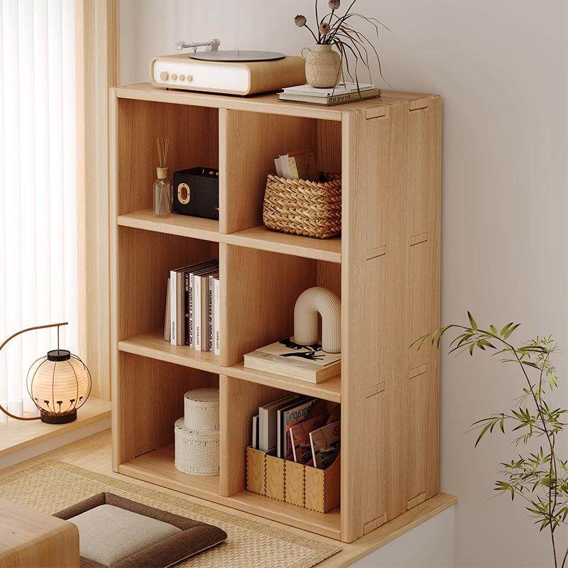 实木飘窗收纳柜靠墙一体长条置物柜书架格子窗台收纳柜卧室小书柜