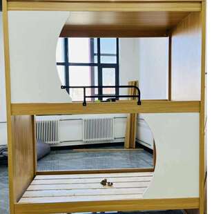 学生宿舍太空舱上下床实木床公寓带书架的上下铺床上床下桌书桌