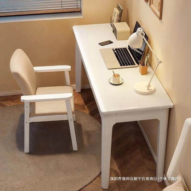 全实木窄书桌卧室中小学生写字桌居家办公桌带抽屉客厅成人电脑桌
