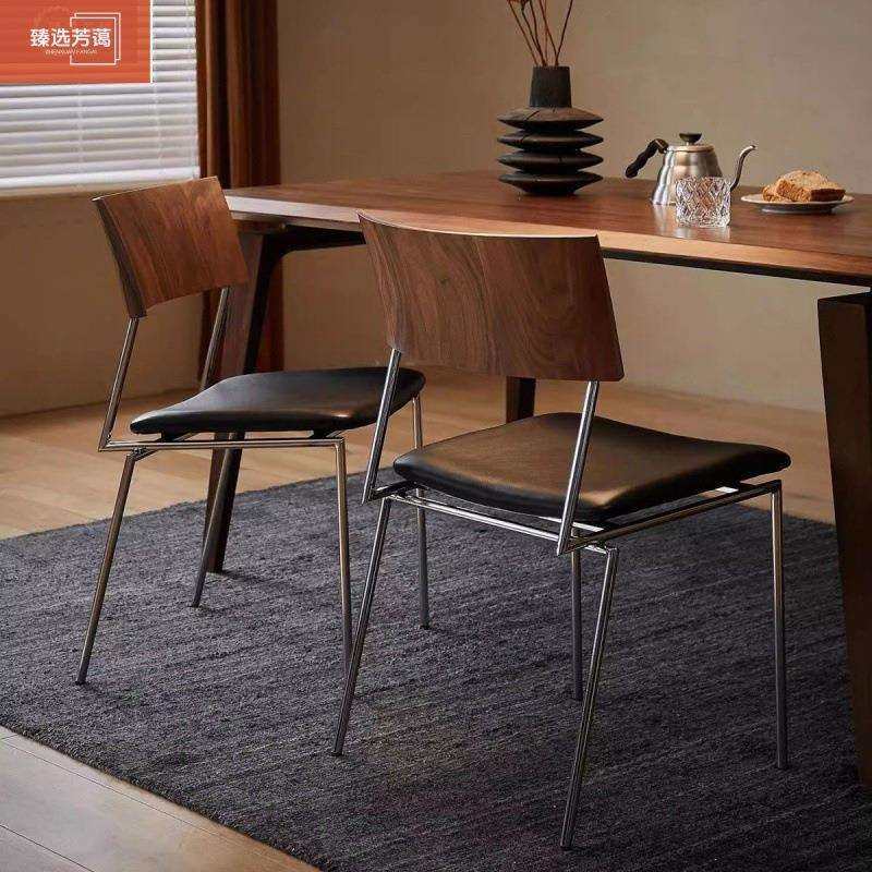 中古风日式餐椅复古实木家用休闲靠背不锈钢靠背椅设计师简约椅子,鲜花速递/花卉仿真/绿植园艺,割草机/草坪机,淘宝优惠券,粉丝福利购,淘宝优惠卷